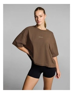 Oversize Boxy Tee Walnut in Brown