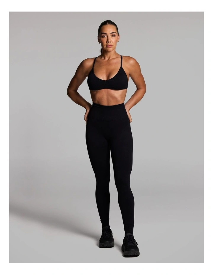 Seamless Scrunch Low Impact Sports Bra in Black image 5