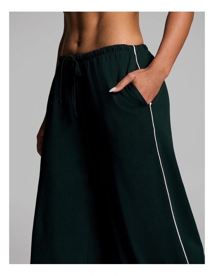 Cotton Jersey Extra Wide Leg Pants in Forest image 4