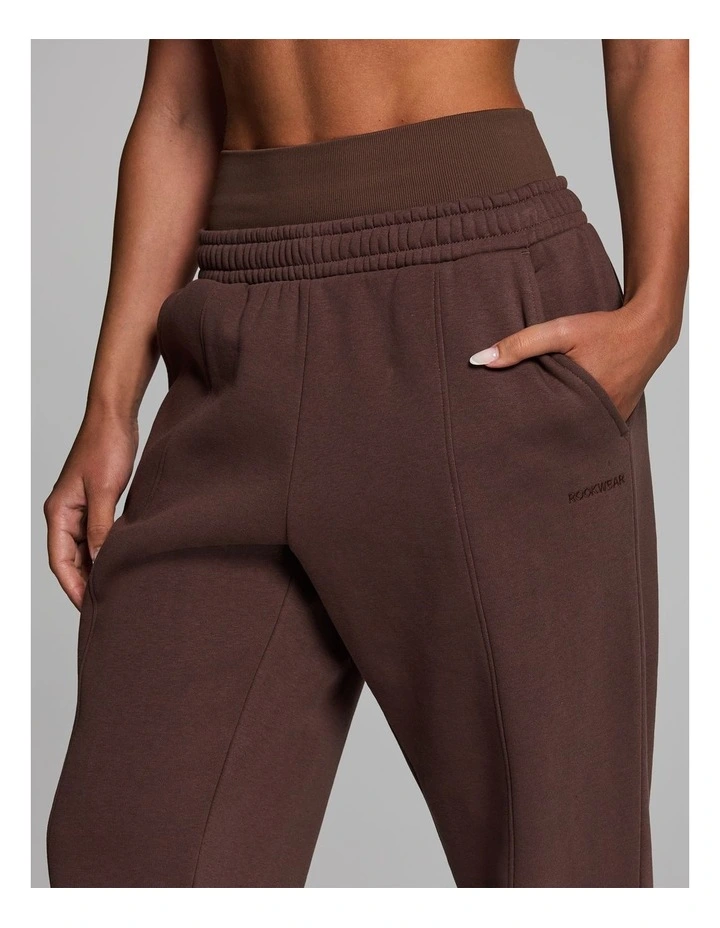 Blocked Fleece Joggers in Walnut image 4