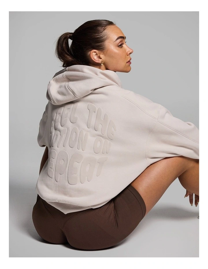 Cosy Fleece Oversized Zip Through Hoodie in Porcelain image 6