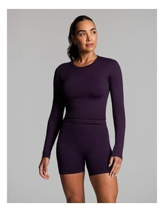 Seamless Long Sleeve Top in Plum