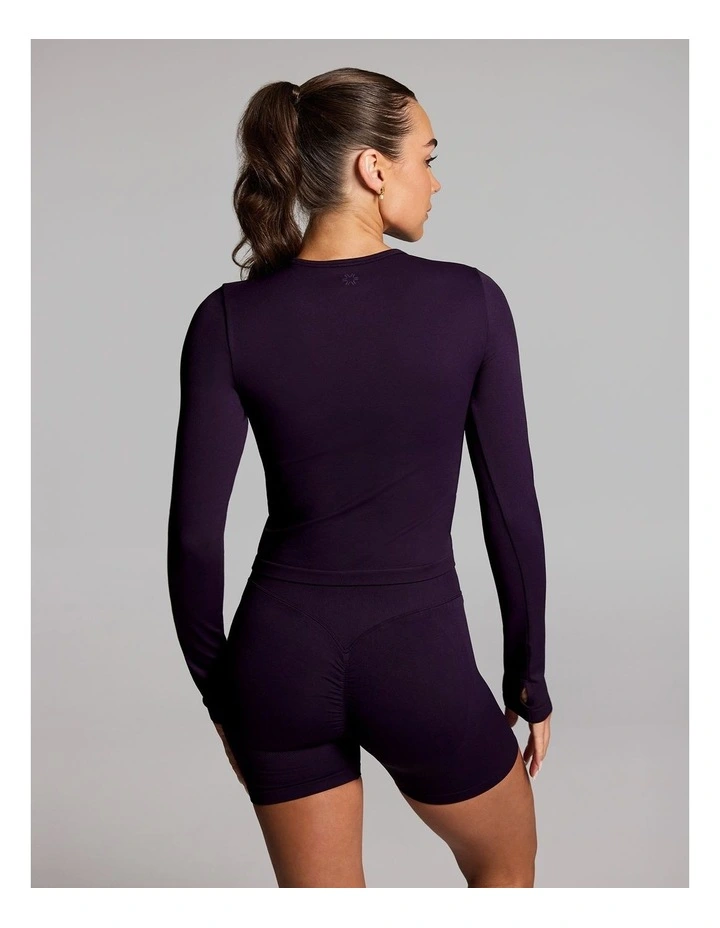Seamless Long Sleeve Top in Plum image 2