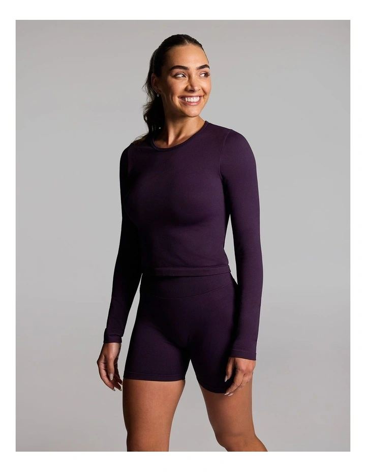 Seamless Long Sleeve Top in Plum image 3