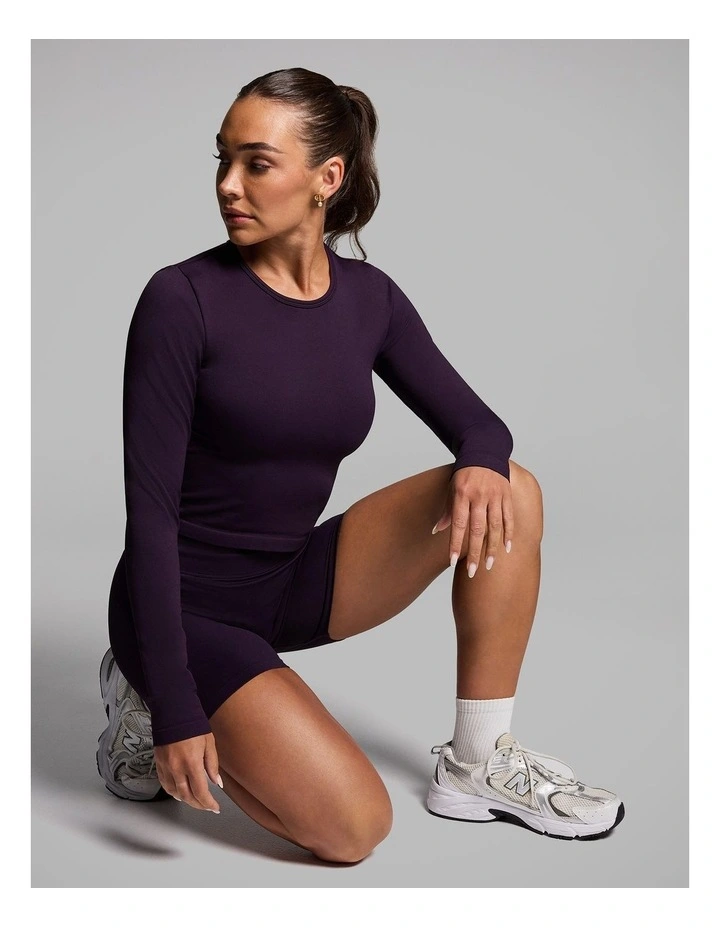 Seamless Long Sleeve Top in Plum image 4