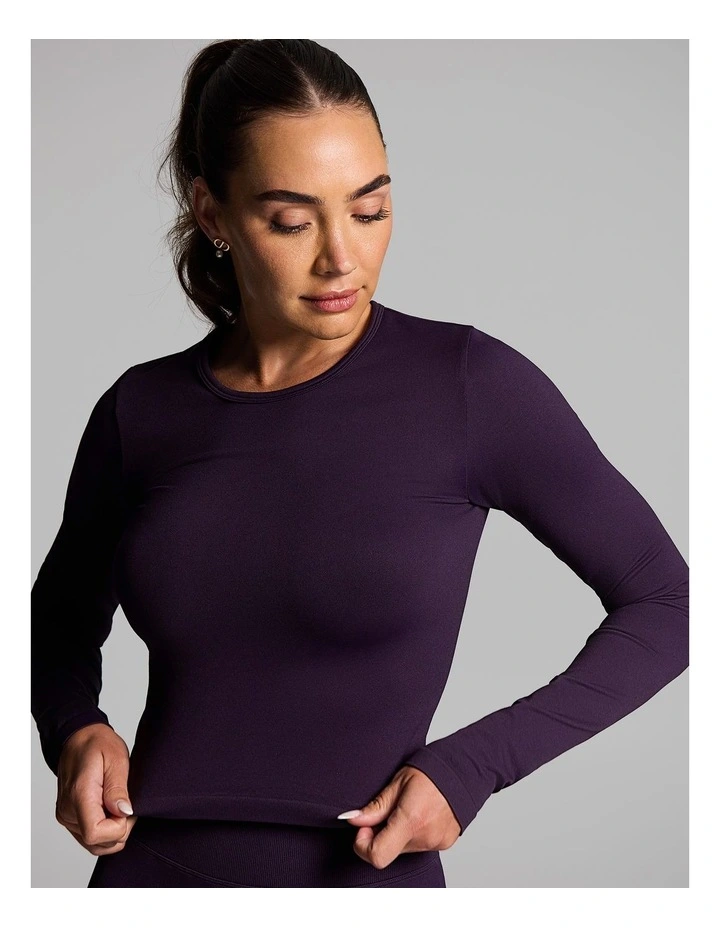 Seamless Long Sleeve Top in Plum image 5