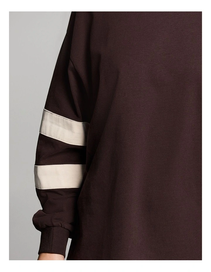 Blocked Long Sleeve Top in Cocoa image 5