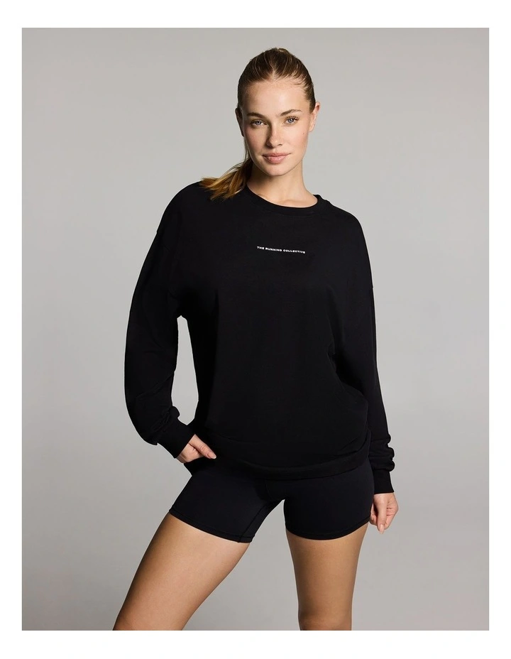 Baggy Fit Long Sleeve Tee in Black image 1