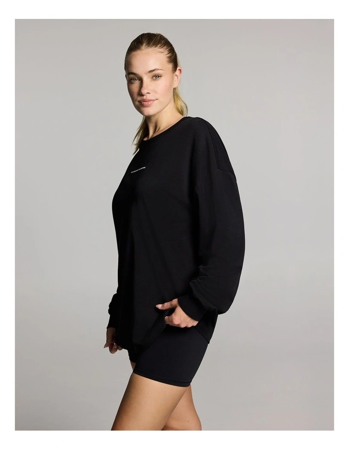 Baggy Fit Long Sleeve Tee in Black image 3