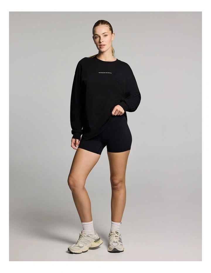 Baggy Fit Long Sleeve Tee in Black image 5