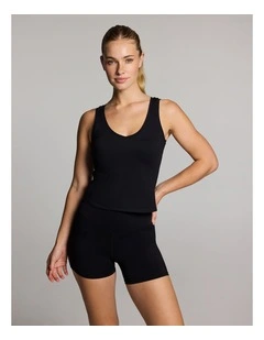 Base One V Neck Tank in Black