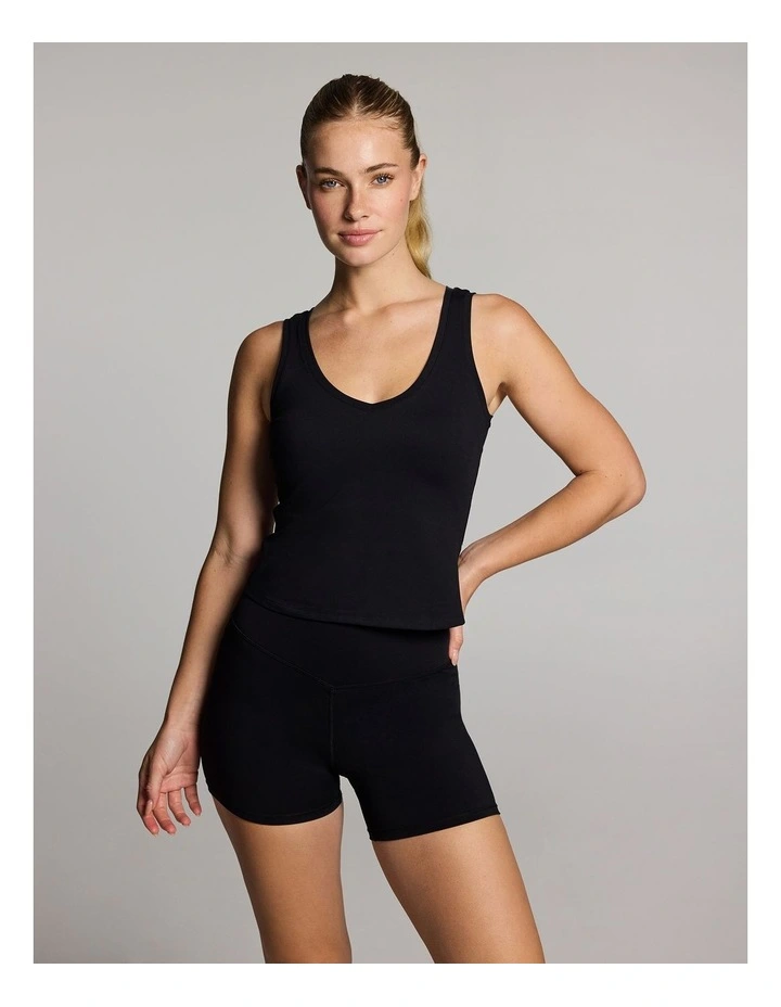 Base One V Neck Tank in Black image 1