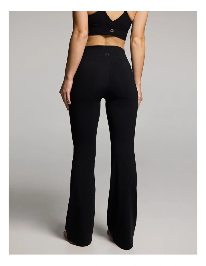 Luxesoft Twist Front Fashion Flared Pants in Black image 2