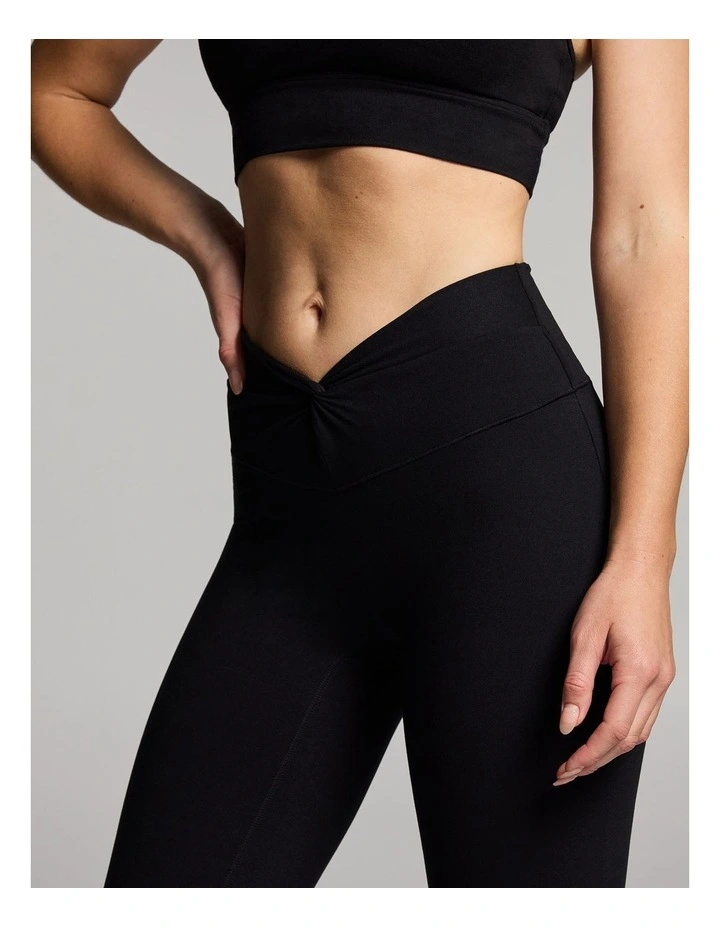 Luxesoft Twist Front Fashion Flared Pants in Black image 4