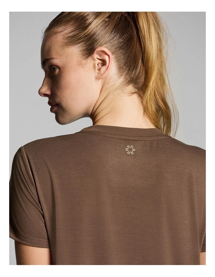 Crew Neck Relaxed Tee in Walnut image 4