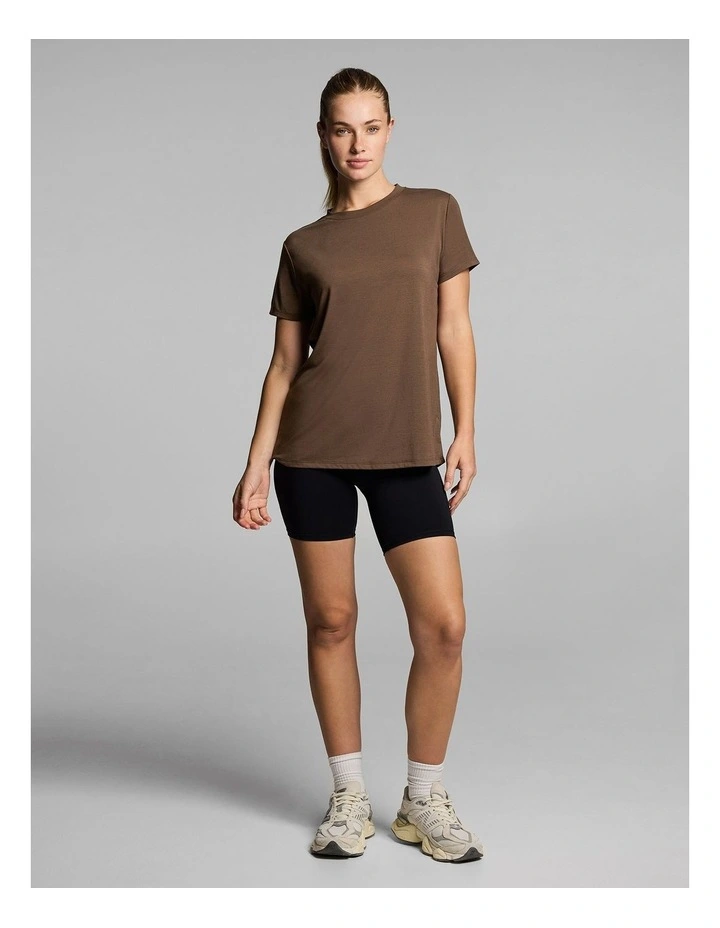 Crew Neck Relaxed Tee in Walnut image 5