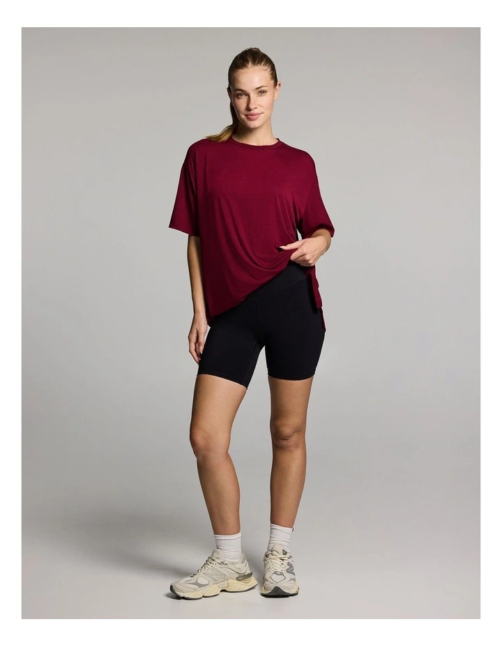 Relaxed Side Split Tee in Ruby image 5