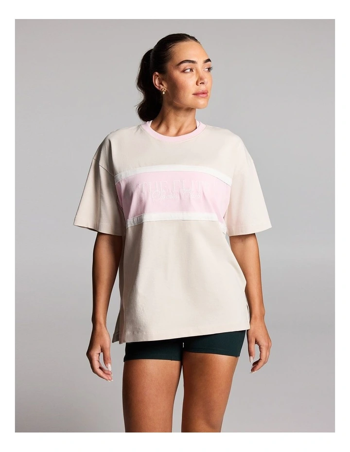 Blocked Loose Fit Tee in Alabaster image 1