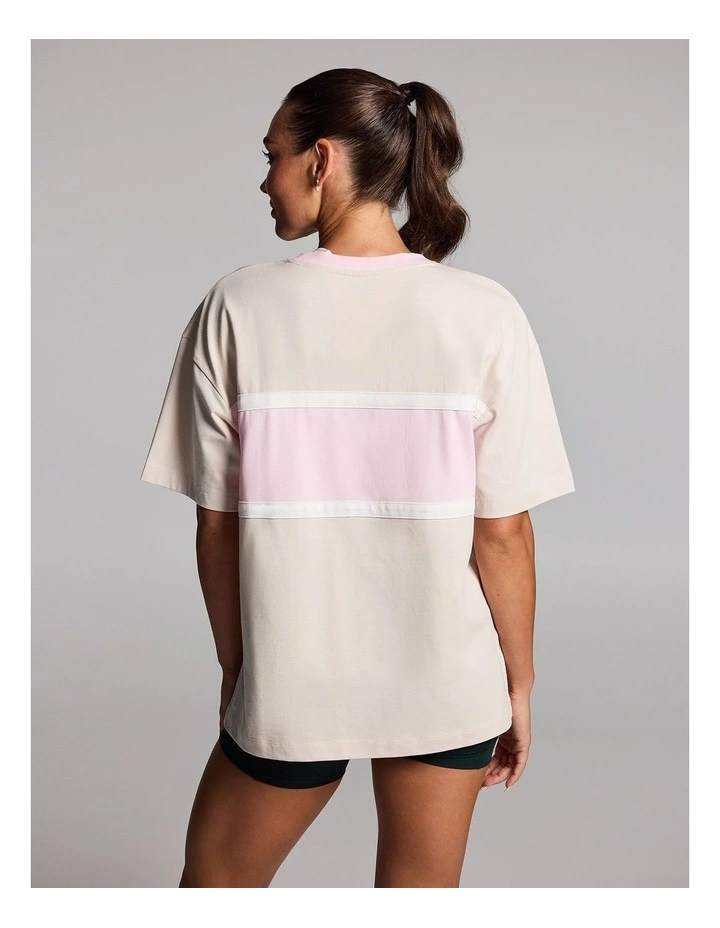 Blocked Loose Fit Tee in Alabaster image 2