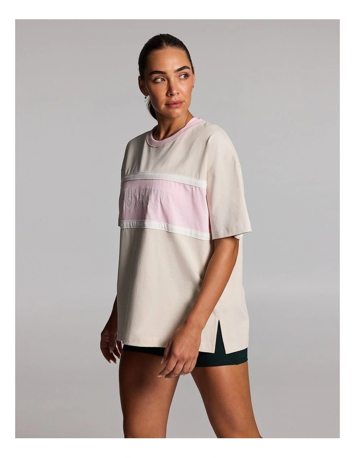 Blocked Loose Fit Tee in Alabaster image 3