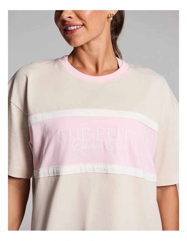 Blocked Loose Fit Tee in Alabaster image 4