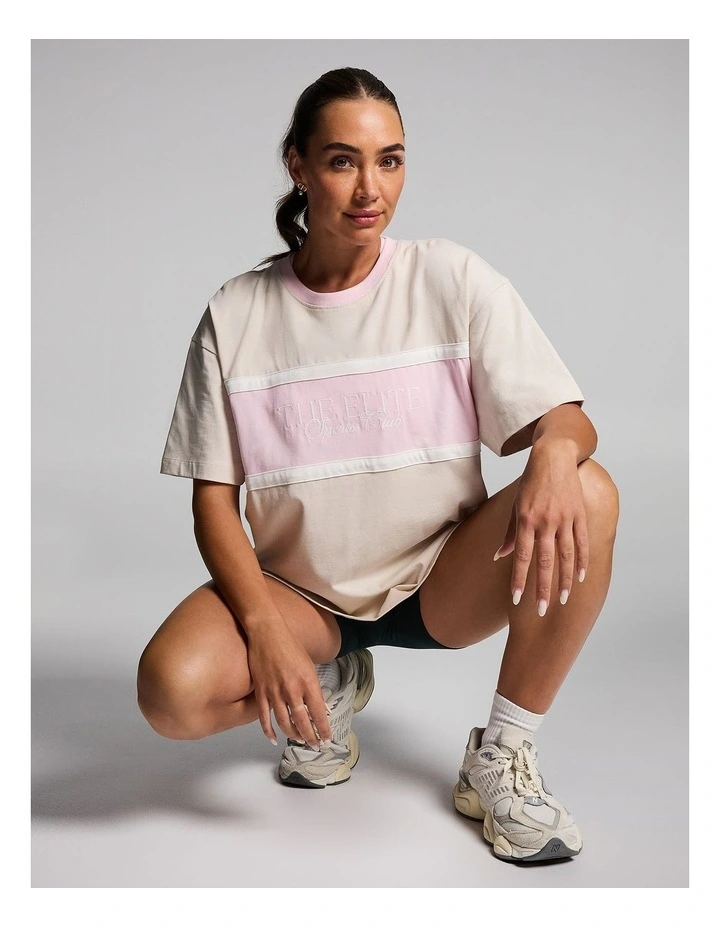 Blocked Loose Fit Tee in Alabaster image 6