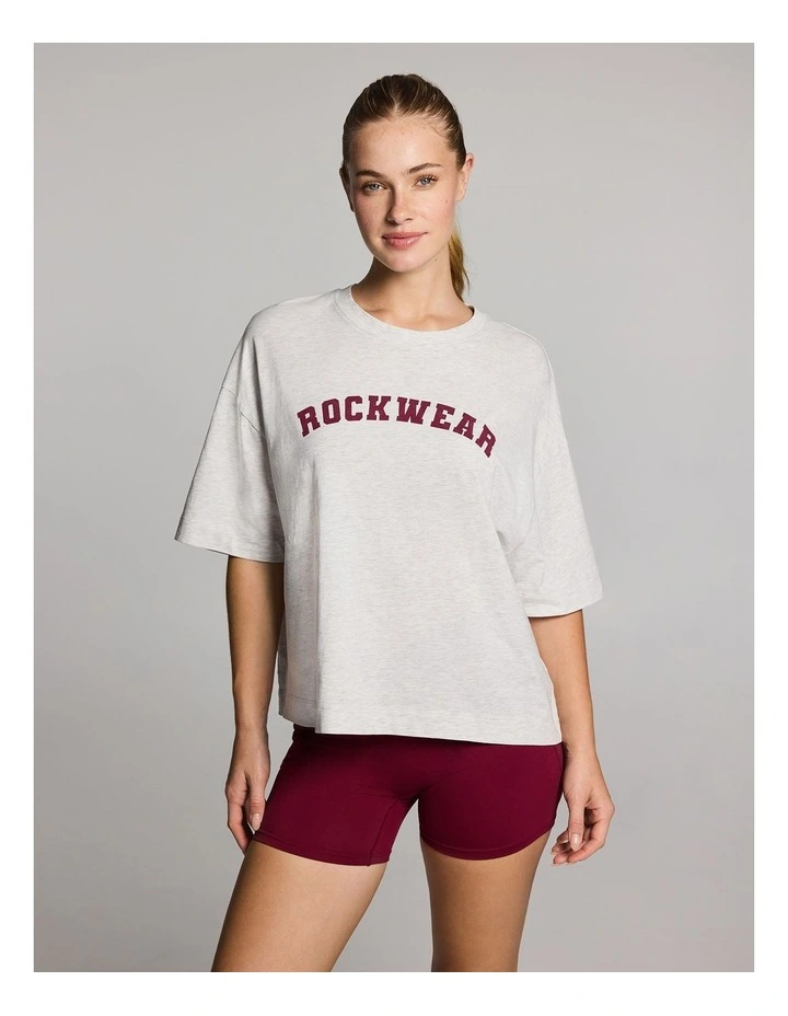 Oversize Boxy Tee in Light Grey Marle image 1