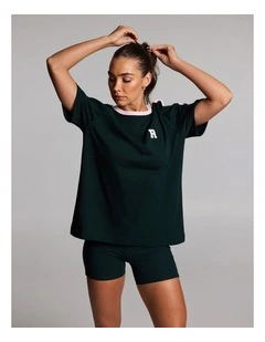 Blocked Graphic Tee in Forest