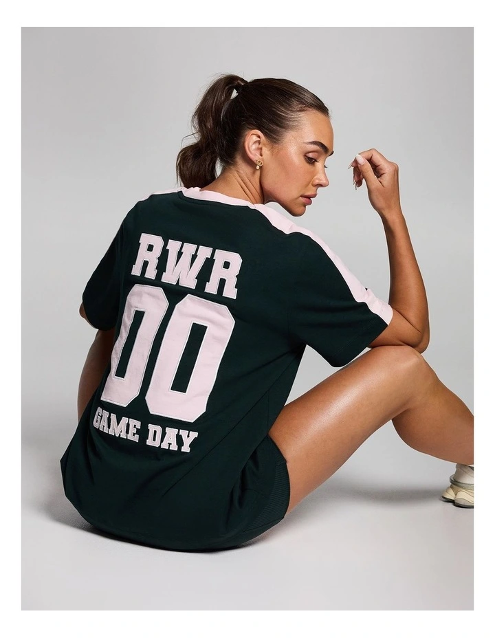 Blocked Graphic Tee in Forest image 6