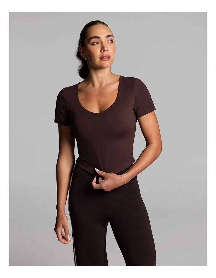 Side Stripe Knit Pants in Cocoa/Alabaster image 1