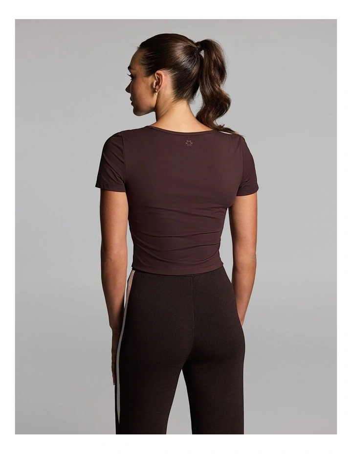 Side Stripe Knit Pants in Cocoa/Alabaster image 2