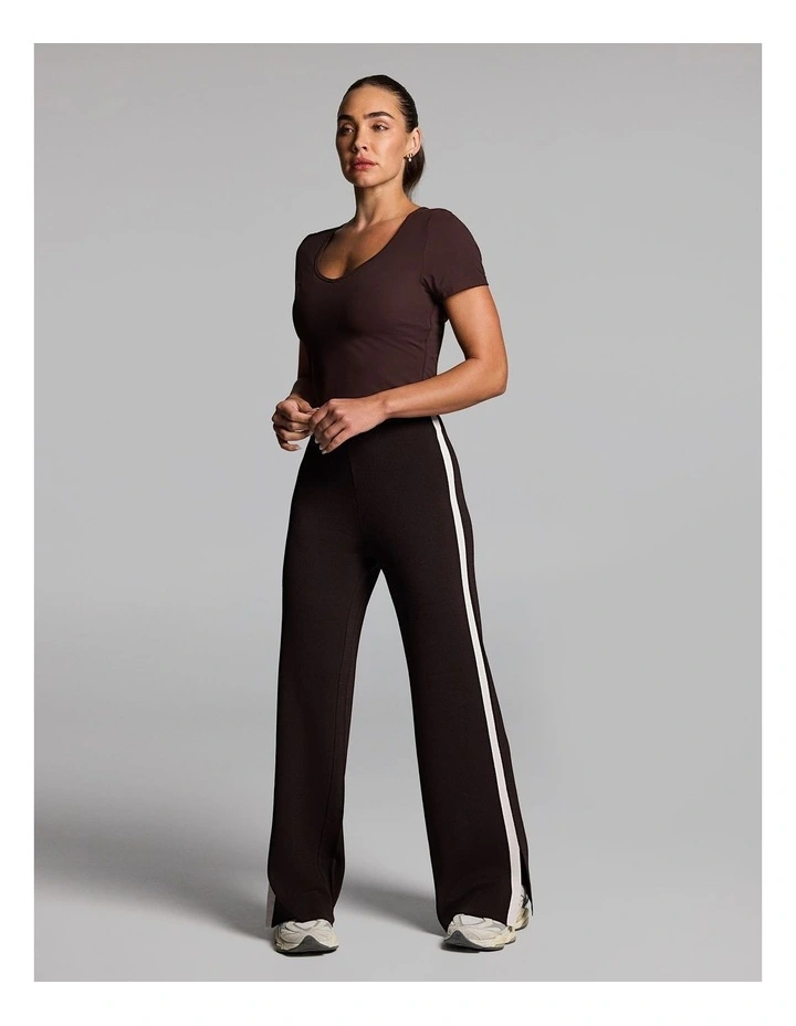 Side Stripe Knit Pants in Cocoa/Alabaster image 5