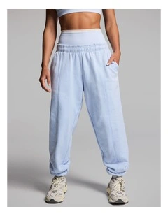 Cotton Fleece Joggers in Light Sky Blue