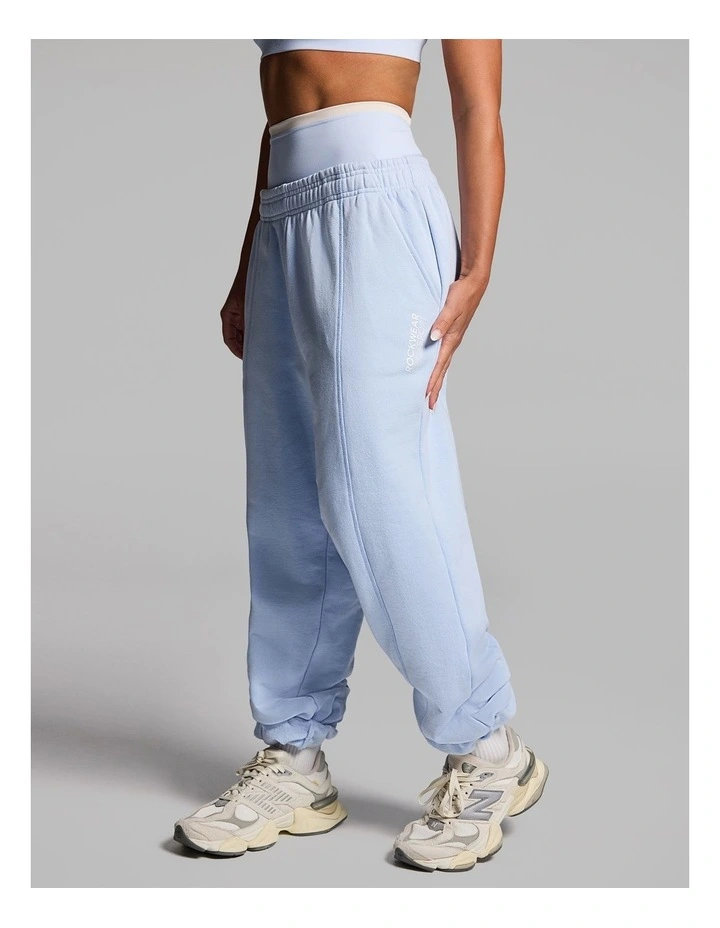 Cotton Fleece Joggers in Light Sky Blue image 3