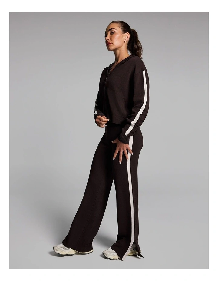 Stripe Side Knit Jacket in Cocoa/Alabaster image 5