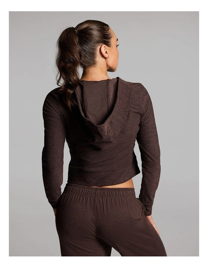 Balance Fitted Zip Through Hoodie in Cocoa Marle image 2