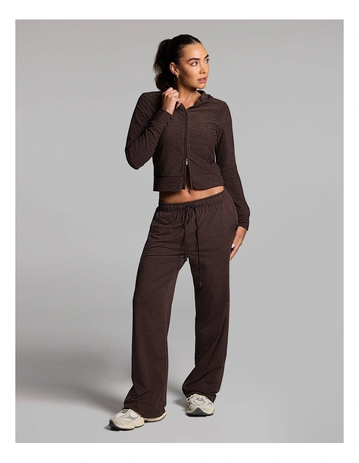 Balance Fitted Zip Through Hoodie in Cocoa Marle image 5