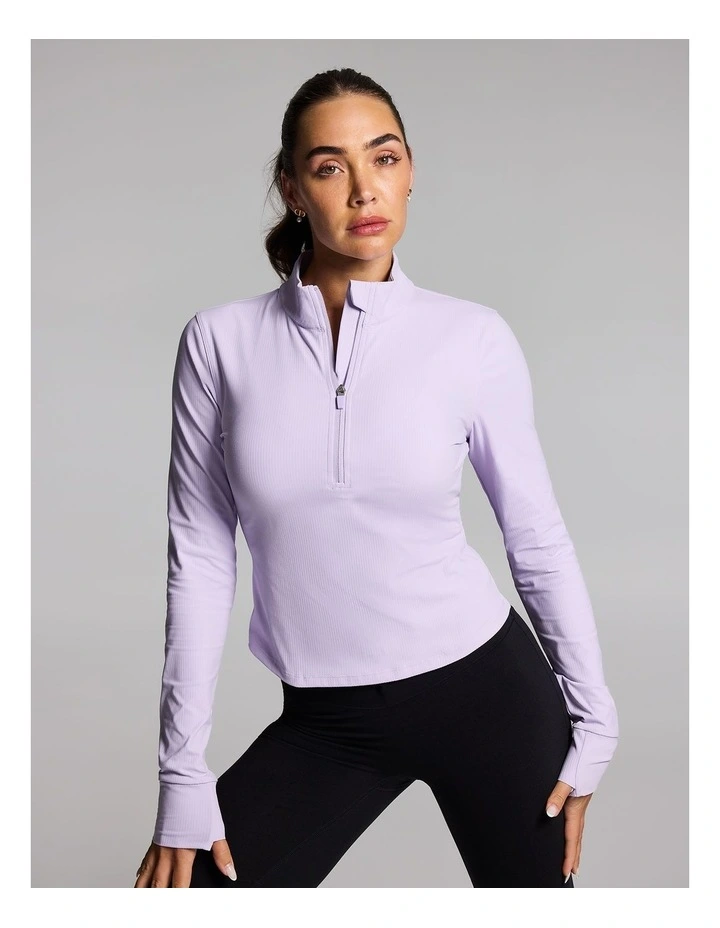 Luxesoft Rib Half Zip Top in Sweet Violet image 1