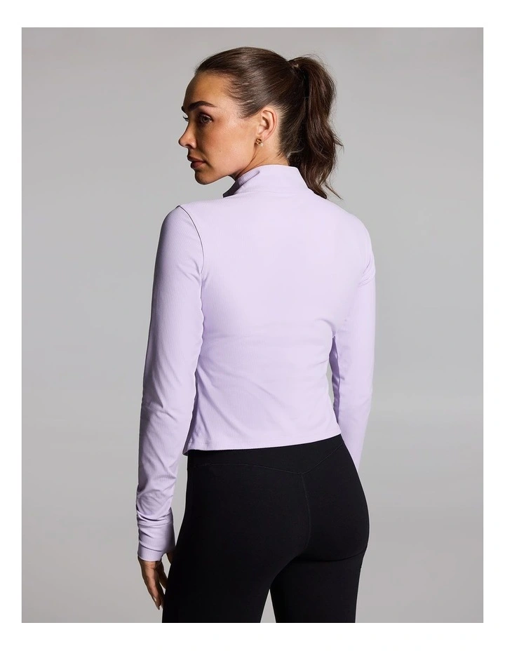 Luxesoft Rib Half Zip Top in Sweet Violet image 2