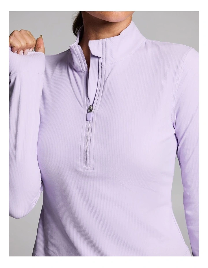 Luxesoft Rib Half Zip Top in Sweet Violet image 4