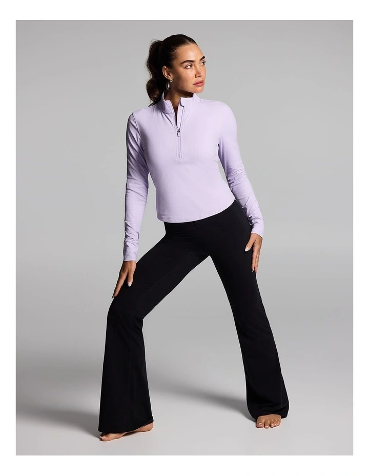 Luxesoft Rib Half Zip Top in Sweet Violet image 5