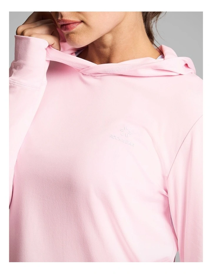 Activate Brushed Hooded Long Sleeve Top in Rose Quartz image 4