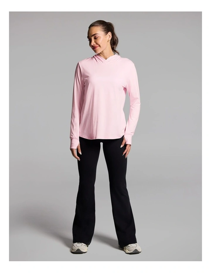 Activate Brushed Hooded Long Sleeve Top in Rose Quartz image 5