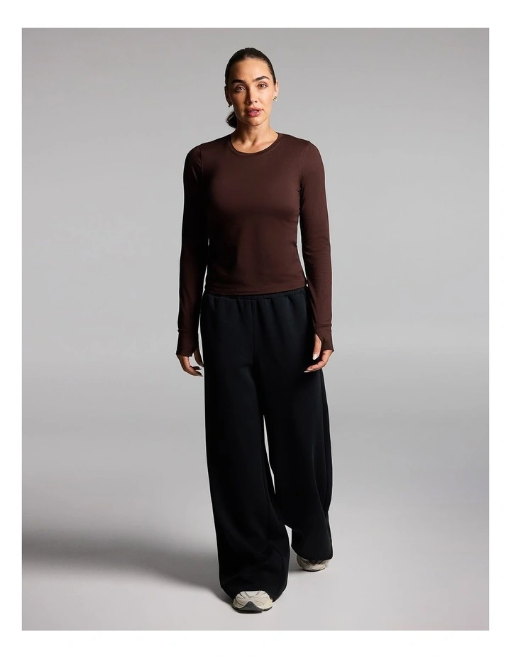 Activate Brushed Long Sleeve Top in Cocoa image 5