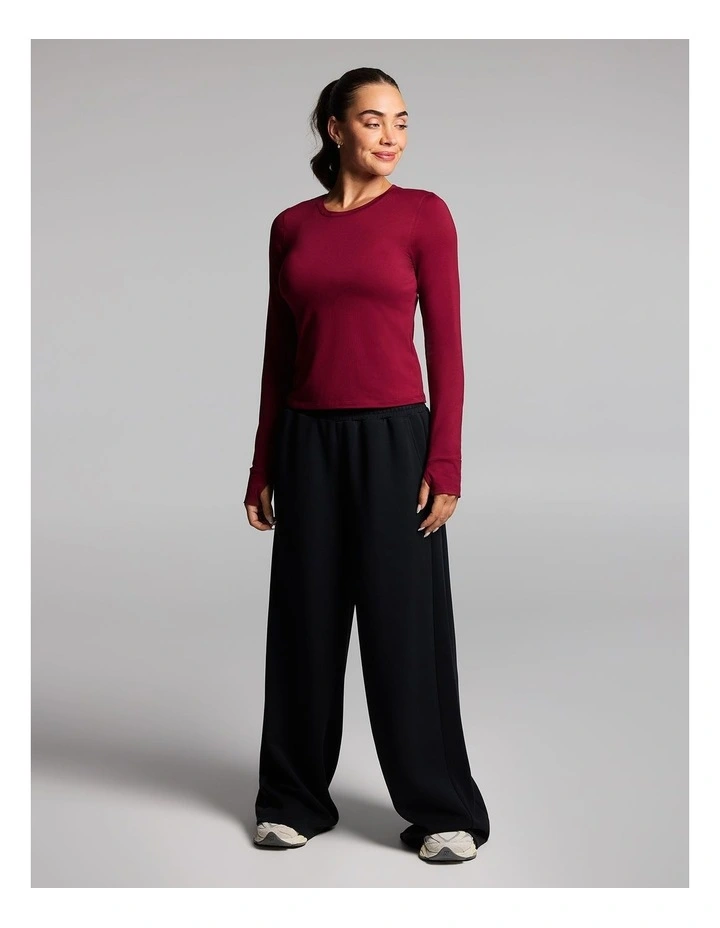 Activate Brushed Long Sleeve Top in Ruby image 5