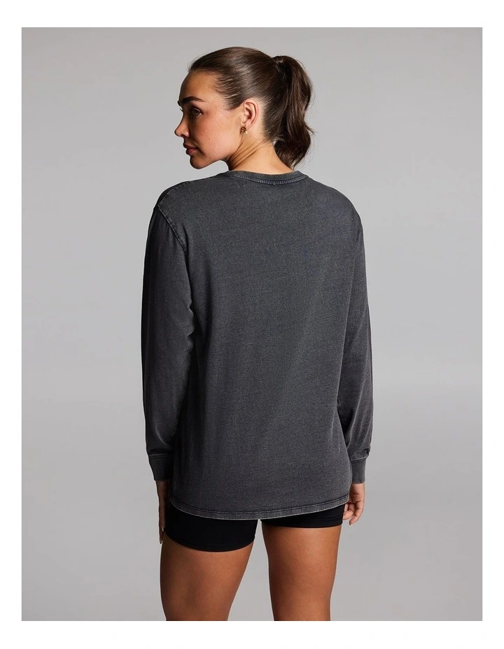Loose Fit Long Sleeve Tee in Black Acid image 2
