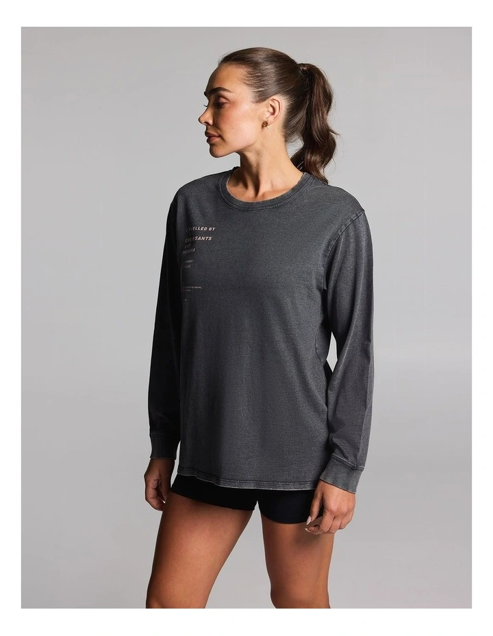 Loose Fit Long Sleeve Tee in Black Acid image 3