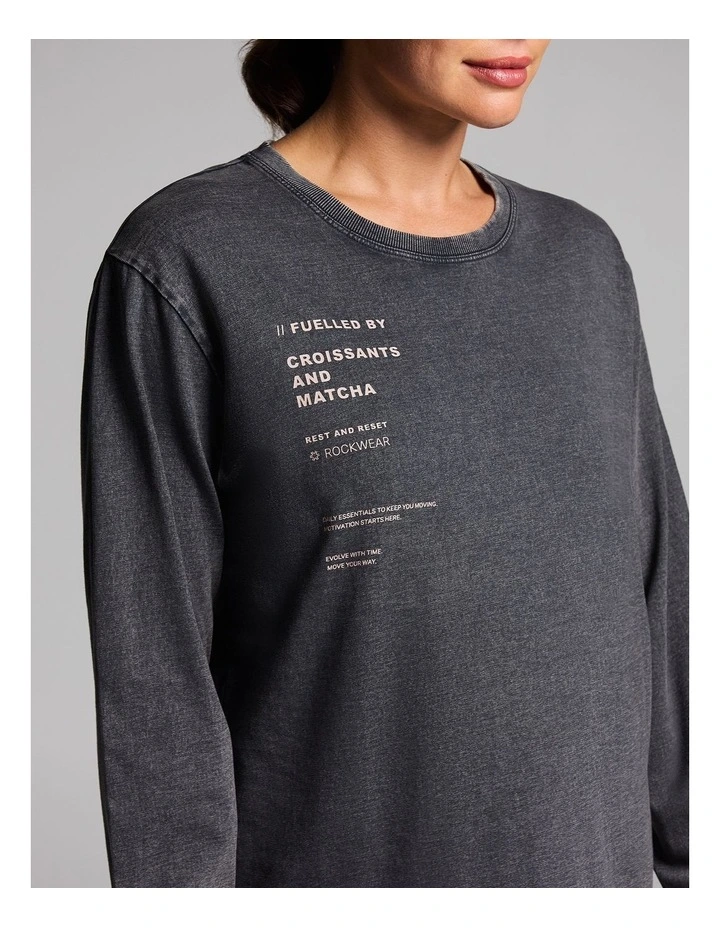 Loose Fit Long Sleeve Tee in Black Acid image 4