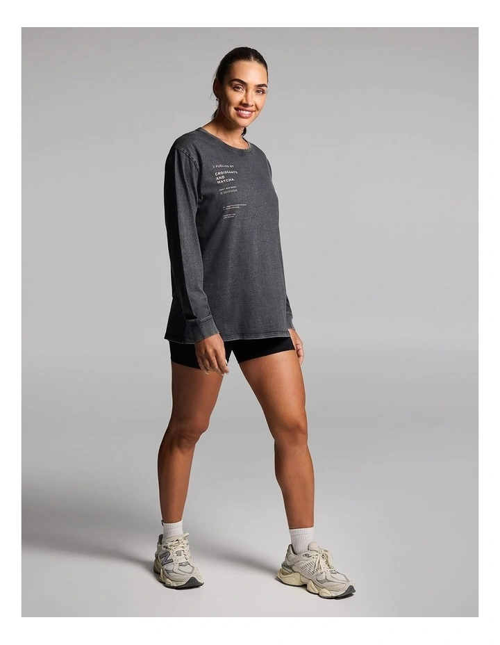 Loose Fit Long Sleeve Tee in Black Acid image 5