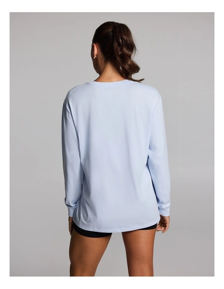 Loose Fit Long Sleeve Tee in Light Sky Blue image 2